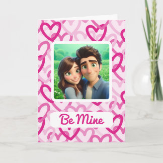 Preppy Hearts Pink Feiertagskarte