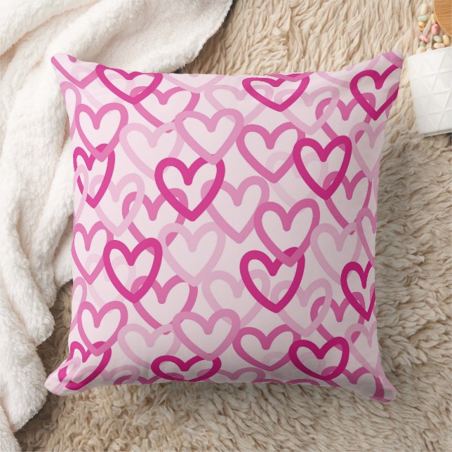 Preppy Hearts Pink Kissen (Decke)