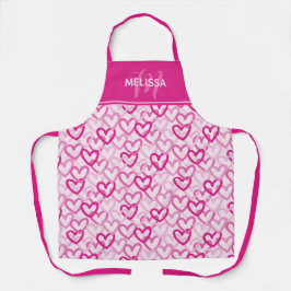 Preppy Hearts Pink Schürze