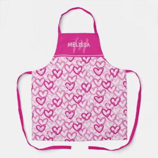 Preppy Hearts Pink Schürze