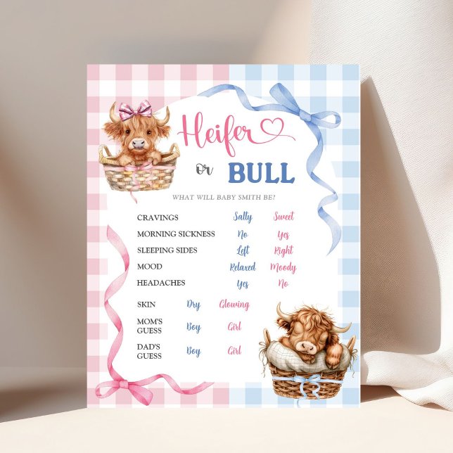 Preppy Heifer oder Bull Gender Reveal Old Wive Tal Poster (Von Creator hochgeladen)
