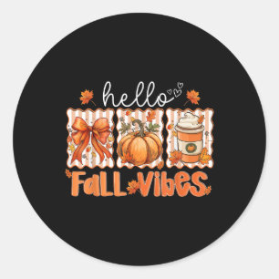 Preppy Hello Fall Vibes Coquette Latte Pumpkin Tha Runder Aufkleber