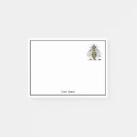 Preppy Heraldic Vintag Bee Coat of Arms Emblem C