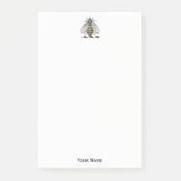 Preppy Heraldic Vintag Bee Coat of Arms Emblem C