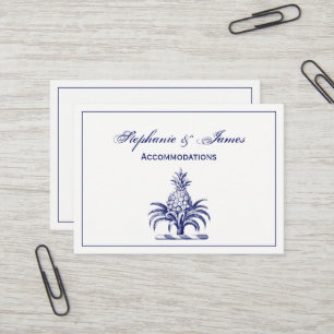 Preppy Heraldisch Blau Ananas Wappen Wappenschild Visitenkarte