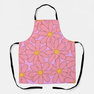 Preppy Hippie Pink Lila Blume Muster Schürze