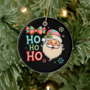 Preppy Ho Ho Weihnachtsmann Christmas Coquette Bog Keramik Ornament