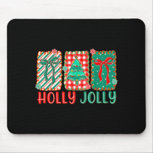 Preppy Holly Weihnachten Fröhliche Vibes Schleife Mousepad