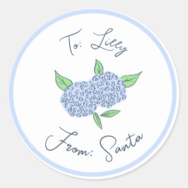 Preppy Hydrangea Weihnachts Custom Gift Tag Sticke Runder Aufkleber