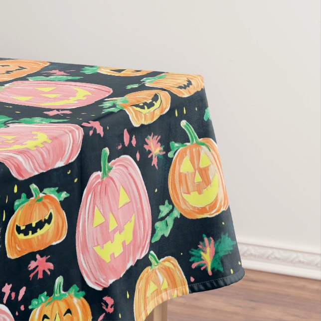 Preppy Jack-O’-Lantern Halloween Tischdecke (Beispiel)