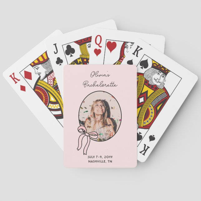 Preppy Junggeselinnen-Abschied Game Pink Coquette  Spielkarten (Rückseite)