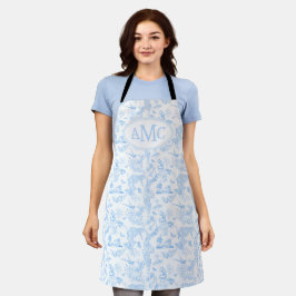 Preppy Jungle Chinoiserie Monogram A Schürze