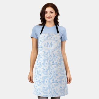 Preppy Jungle Chinoiserie Monogram A Schürze