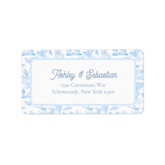 Preppy Jungle Chinoiserie Toile Adressaufkleber