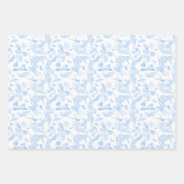 Preppy Jungle Chinoiserie Toile Geschenkpapier Set
