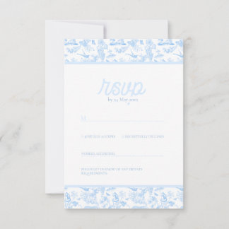 Preppy Jungle Chinoiserie Toile RSVP Karte