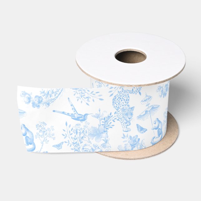 Preppy Jungle Chinoiserie Toile Satinband (Spule)