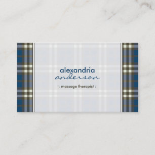 Preppy Kariert Business Card (navy blue) Visitenkarte
