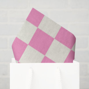 Preppy Karo Rosa Weiß Mod Retro Seidenpapier