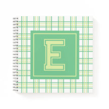 Preppy-Karo-Uni-Monogramm Grün Limette Quadrat