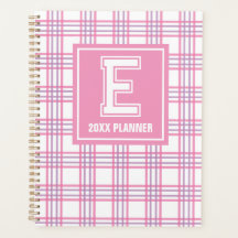 Preppy-Karo-Varsity-Monogramm Rosa Lila