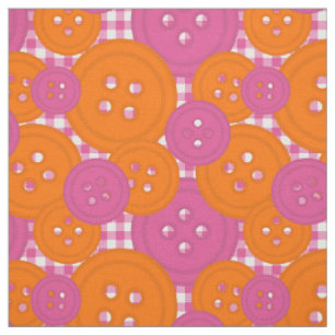Preppy-Knopf-Gingham-Muster - Hot Pink & Orange Stoff