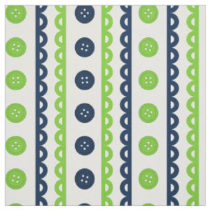 Preppy-Knopf-Schuppenstreifen - Navy & Limette Stoff