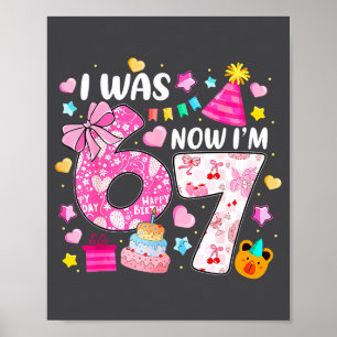 Preppy Kokette Schleife Ich war 6 jetzt bin ich 7  Poster