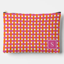 Preppy-Korbgeflecht - Hot Pink & Orange Monogramm