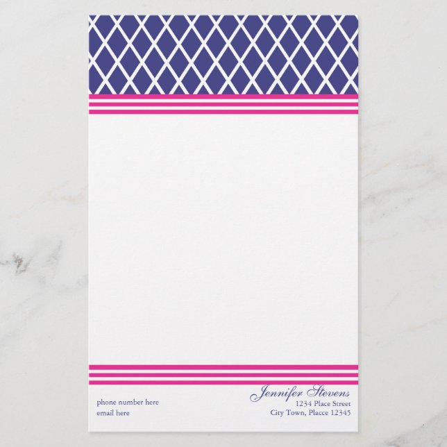 Preppy Lattice Briefpapier (Vorderseite)