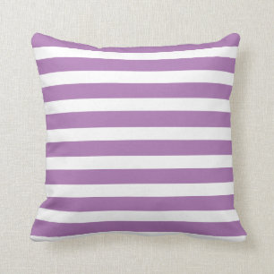 Preppy-Lavendel Lila, weiß gestreift Kissen