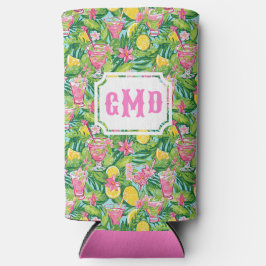 Preppy Lemon Tropical Cocktails | Monogramm Selters Dosenkühler