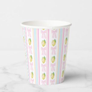 Preppy Lemons Stripes Geburtstag Pappbecher