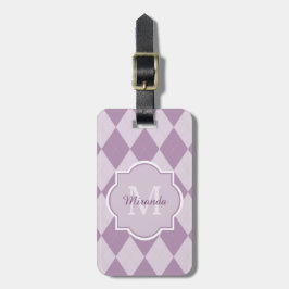 Preppy Light Lila Raute Girl Monogram und Name Gepäckanhänger