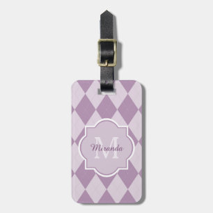 Preppy Light Lila Raute Girl Monogram und Name Gepäckanhänger