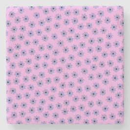 Preppy Lila Blue Hippie Blume Muster Steinuntersetzer