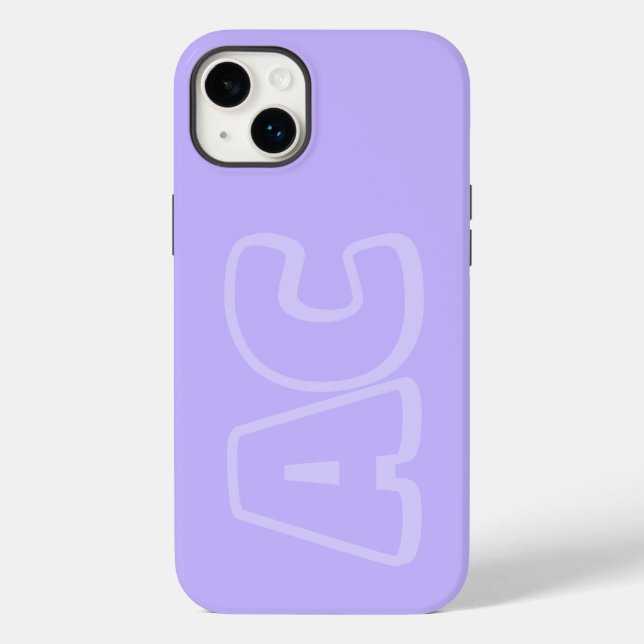 Preppy Lila Monogram Case-Mate iPhone 14 Plus Hülle (Rückseite)