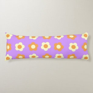 Preppy Lila Orange Floral Simple Blume Pattern Seitenschläferkissen