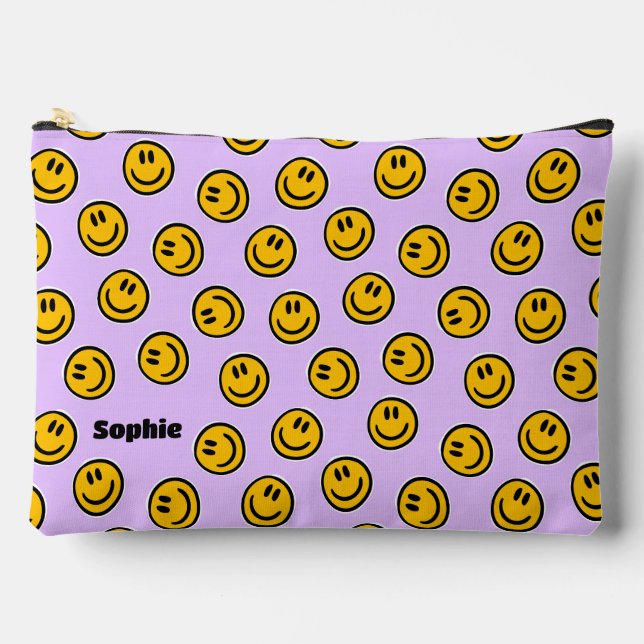 Preppy Lila Pencil Case Zubehörtasche (Vorderseite)