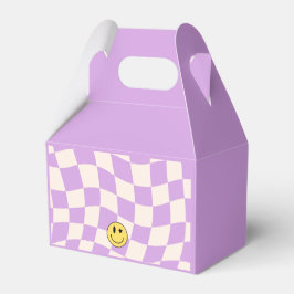 Preppy Lila Retro Y2K Smile Birthday Favor Box Geschenkschachtel