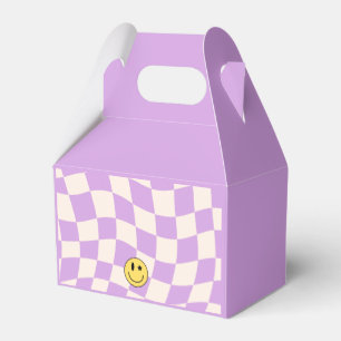 Preppy Lila Retro Y2K Smile Birthday Favor Box Geschenkschachtel