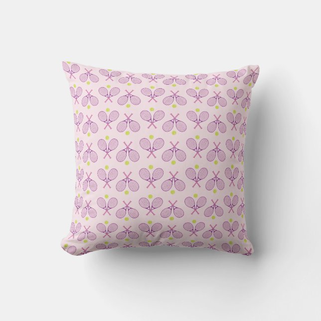 Preppy Lila Tennis Kissen (Vorderseite)