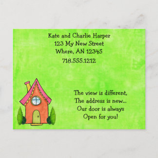 Preppy Lime Green and Pink New Address Moving Card Ankündigungspostkarte