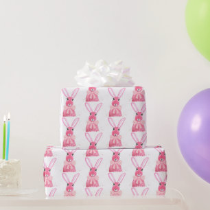 Preppy Little Pink Bow Baby Shower Rabbit Geschenkpapier