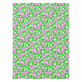 Preppy Lobster Blume Rosa grünes Muster Tischdecke