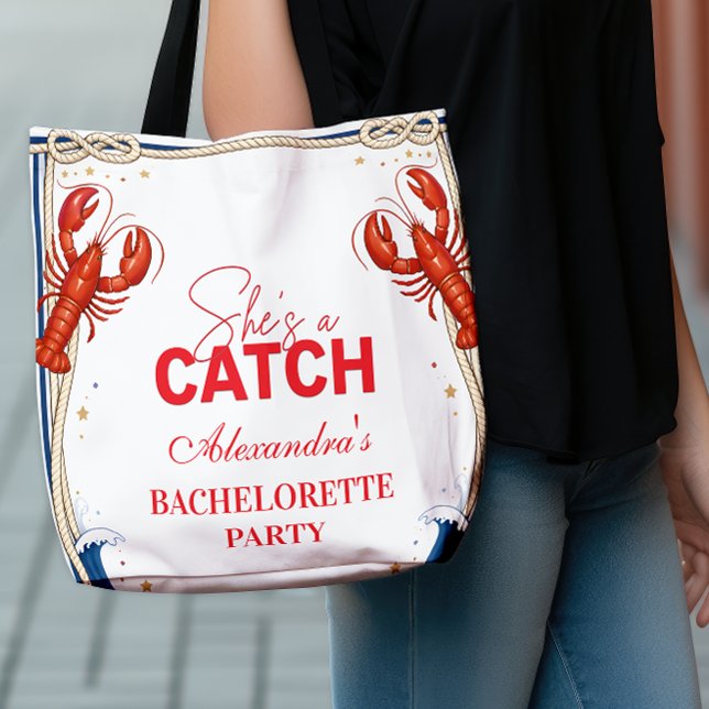 Preppy Lobster Seaside Bachelorette Party Tasche (Von Creator hochgeladen)