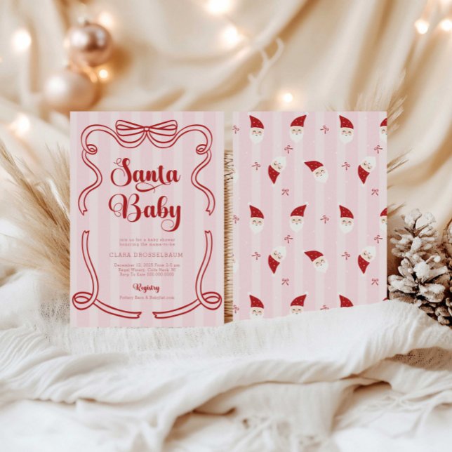 Preppy Loveshack Santa Baby Babydusche Einladung (Von Creator hochgeladen)