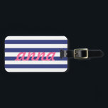 Preppy Luggage Tag Gepäckanhänger<br><div class="desc">Mit diesem bezaubernden, blau-weiß gestreiften Gepäckanhänger können Sie Ihr Gepäck ausstatten. Diese sind perfekt für Braut- oder Hochzeitsgeschenke! Passen Sie Ihren Namen, Ihre Informationen oder Ihr Monogramm an.</div>