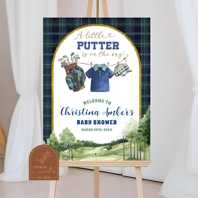 Preppy Luxury Golf Baby Shower Welcome Sign Poster (Von Creator hochgeladen)