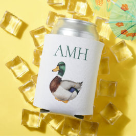 Preppy Mallard Duck Monogram Dosenkühler